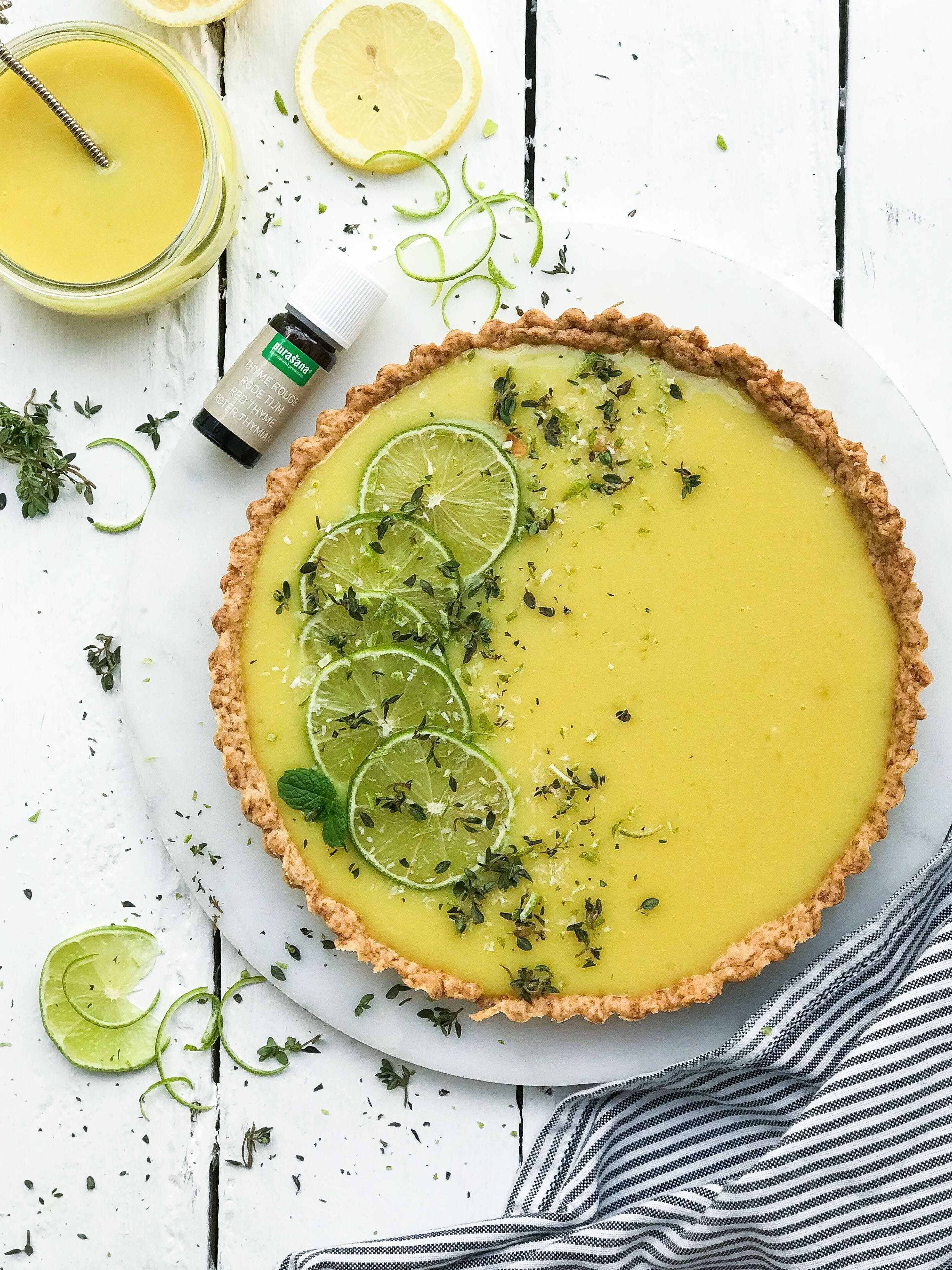 Tarte au citron à l'huile essentielle de thym